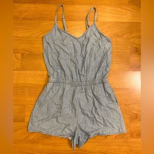 Forever 21 Light Wash Denim Cami Romper
